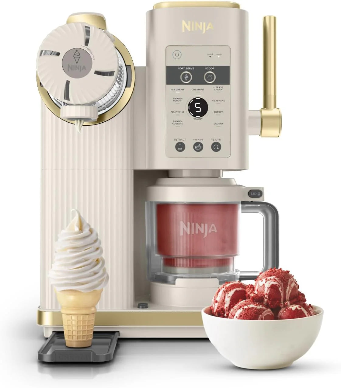 Ninja Creami Scoop And Swirl Maszyna Do Lodów Z 2 Pojemnikami, 13 Funkcji, Przygotowuje Lody, Lody Włoskie, Gelato, Koktajle Mleczne I Inne Desery, Op