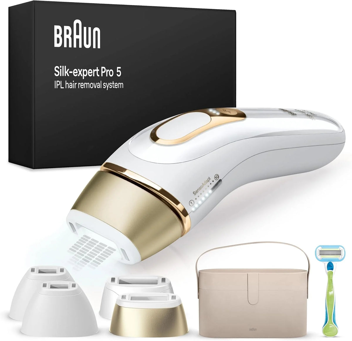 Braun Silk-Expert Pro 5 Pl5342 Ipl Pulsujące Światło W Domu, Osłonka, Maszynka Do Depilacji Venus, 4 Głowice(Pl5342 Sioc)