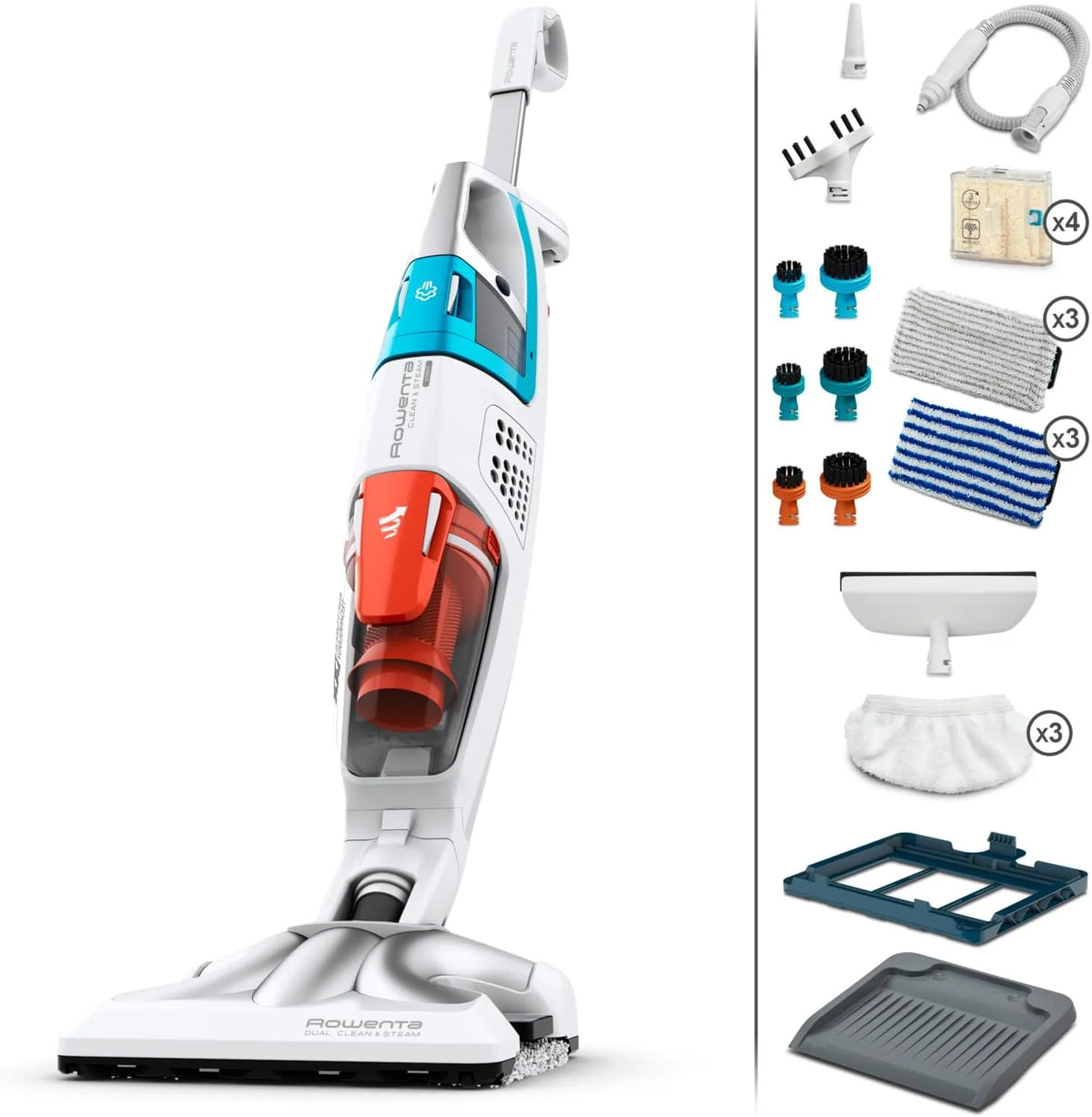 Rowenta X-Clean 10, Odkurzacz Bezprzewodowy, Podwójne Czyszczenie I Automatyczne Suszenie W Temperaturze 65°C, Tryb Automatyczny, Płaska Konstrukcja,