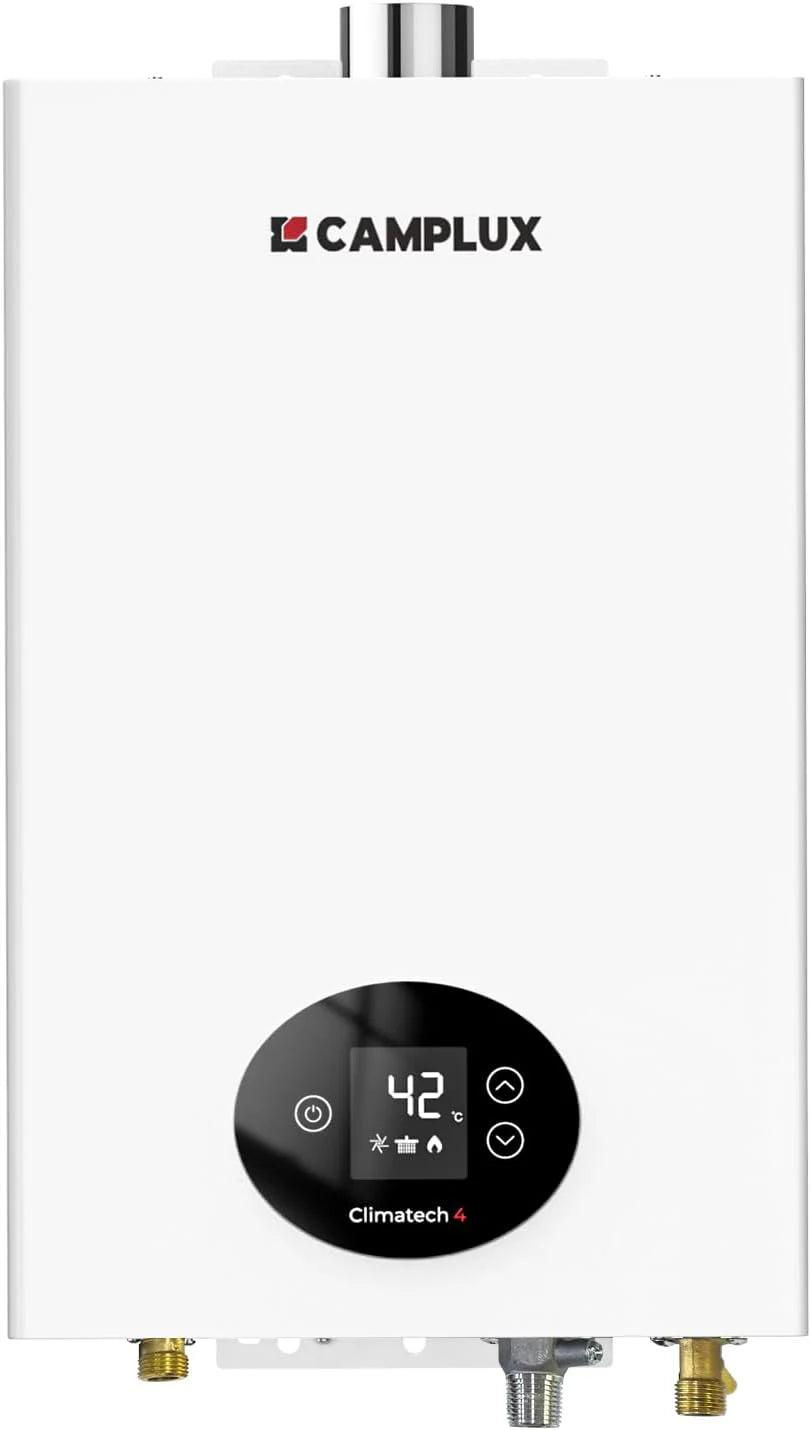 Camplux Climitech 4 Gazowy Podgrzewacz Wody 12 L/Min, Niski Poziom Nox/Erp, Gaz Ziemny (Metan), 20Mbar, Do Łazienka/Kuchni/Balkonu, Gx318Ng