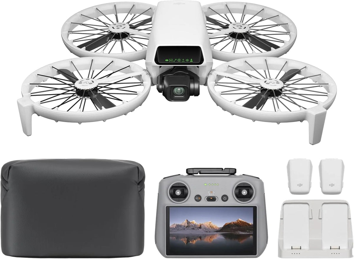 Dji Flip Z Kontrolerem Rc 2 Z Wyświetlaczem, Dron Follow Me Z Kamerą 4K Uhd Dla Dorosłych, Masa Poniżej 249 G, 3-Osiowy Gimbal, Transmisja Wideo 13 Km
