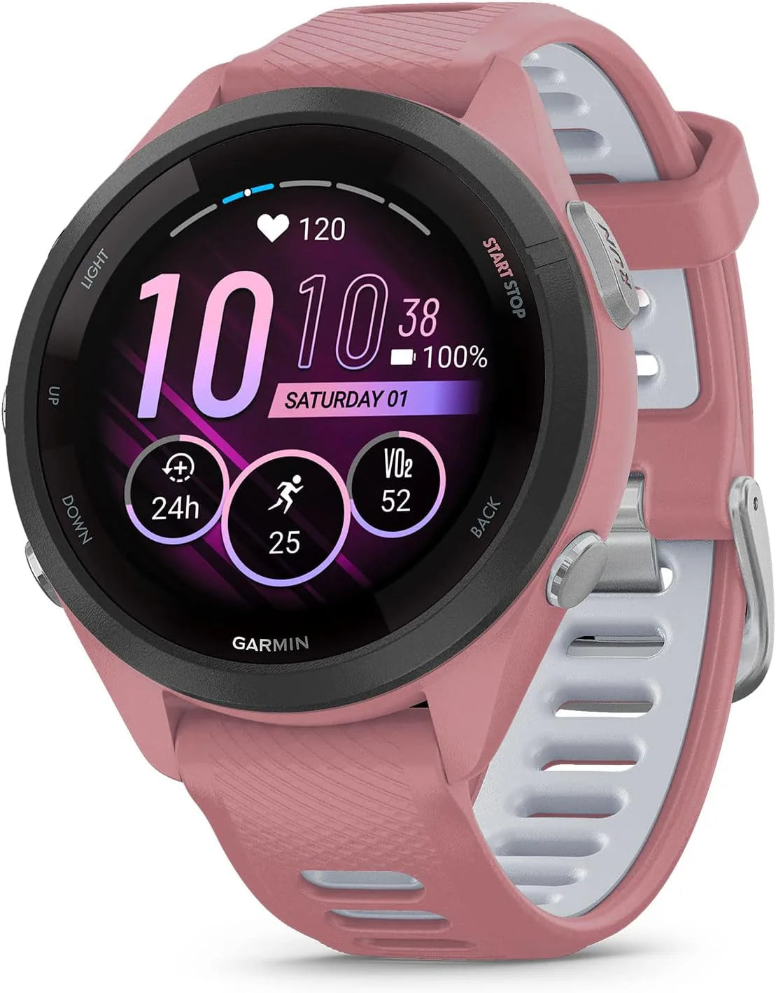 Garmin Forerunner 265 Smartwatch Do Biegania Gps 46Mm, Amoled, Hrv Status, Do 13 Dni Na Baterii, Czarny(Jasnoróżowy I Pudrowy Szary/42 Mm)