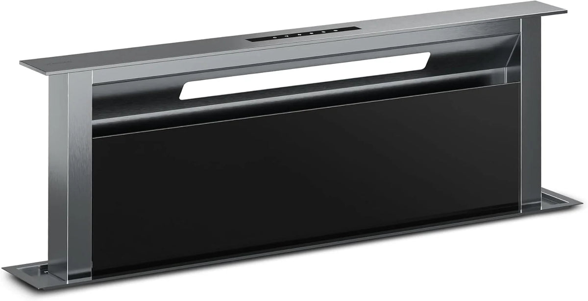 Klarstein Verosteel Downdraft Okap Kuchenny 90 Cm – Klasa Energetyczna A++, Zwiększenie Wydajności 906,2 M³/H, Obsługa Dotykowa, Led, Aluminium I Szkł