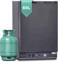 Smeta 60L Lodówka Gazowa 12V, 230V, Ac/Dc, 3-Drożna, Z Odwracalnymi Drzwiami, Idealna Do Przyczepy Kempingowej, Vanów, Kempingu, Off-Grid, Domków Letn