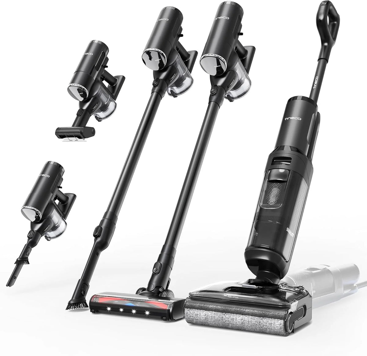 Tineco Floor One S7 Stretch Ultra Bezprzewodowy Odkurzacze Na Sucho I Mokro, Zapobiegająca Splątaniu 180°, Czas Pracy 50 Minut, Samooczyszczanie Flash